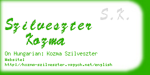 szilveszter kozma business card